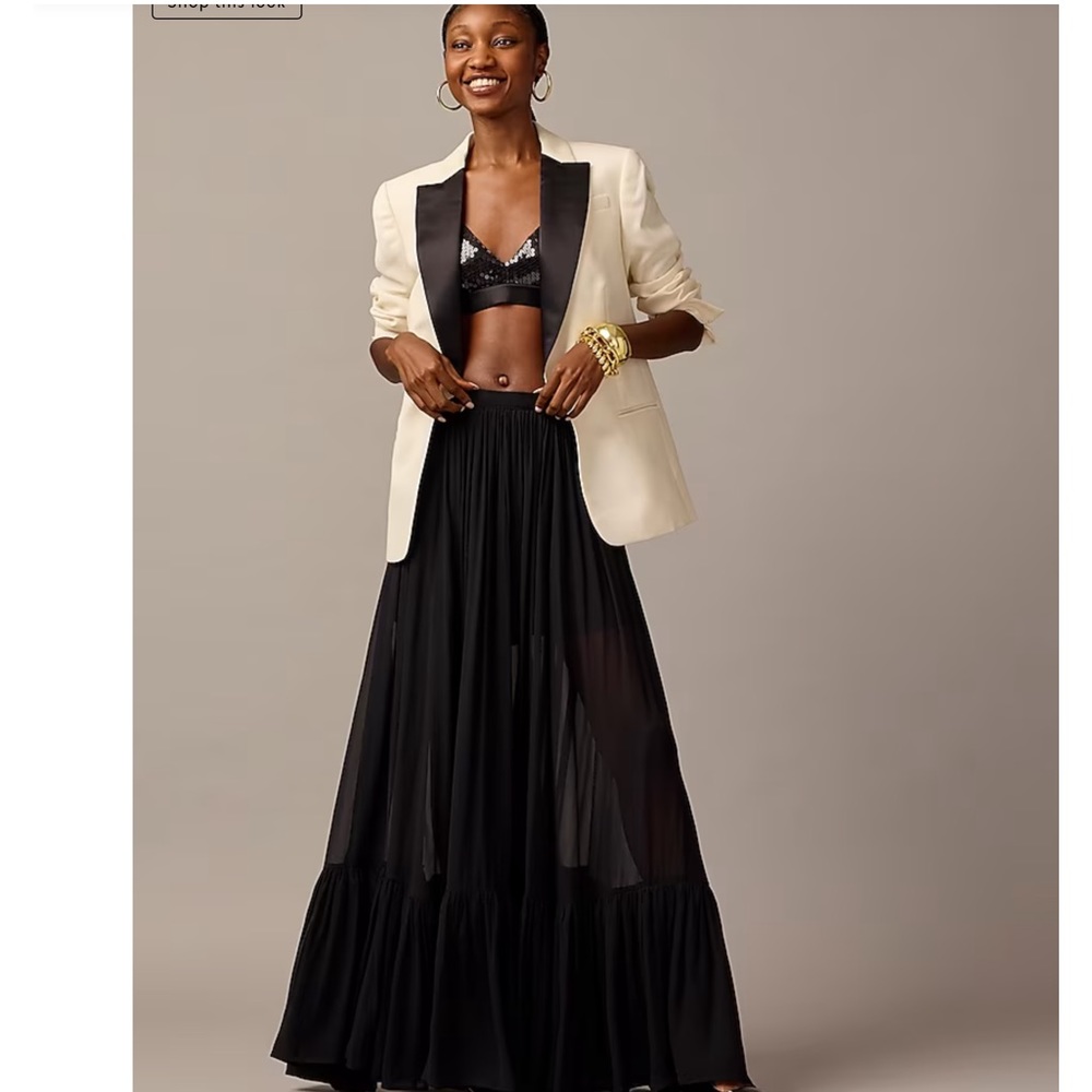JCREW COLLECTION FULL LENGTH TIERED SKIRT IN CHIFFON SZ 8 NWT